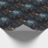 Rottweiler Halloween Beängstigend Geschenkpapier (Ecke)