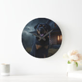 Rottweiler Halloween Beängstigend Große Wanduhr (Zuhause)