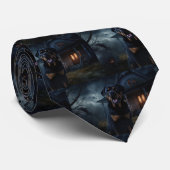 Rottweiler Halloween Beängstigend Krawatte (Gerollt)