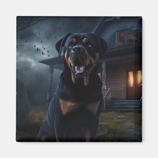 Rottweiler Halloween Beängstigend Magnet (Vorne)