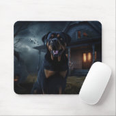 Rottweiler Halloween Beängstigend Mousepad (Mit Mouse)
