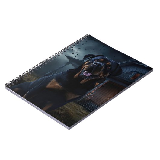 Rottweiler Halloween Beängstigend Notizblock (Linke Seite)