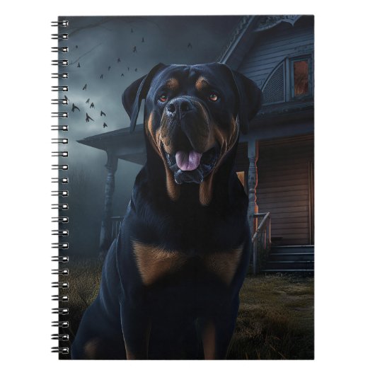 Rottweiler Halloween Beängstigend Notizblock (Vorderseite)