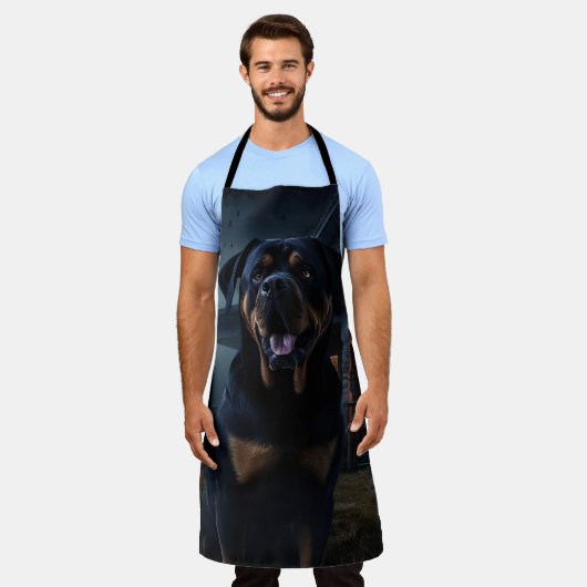 Rottweiler Halloween Beängstigend Schürze (Getragen)