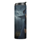 Rottweiler Halloween Beängstigend Thermosbecher (Nach links gedreht)