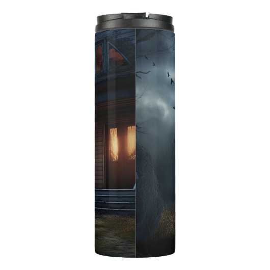 Rottweiler Halloween Beängstigend Thermosbecher (Rückseite)