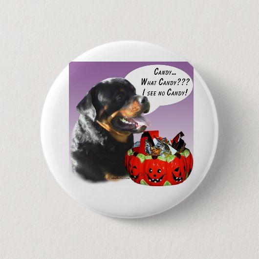 Rottweiler Halloween Candy Button (Vorderseite)