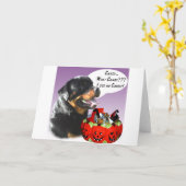 Rottweiler Halloween Candy Karte (Gelbe Blume)