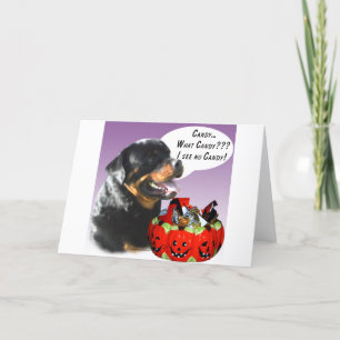 Rottweiler Halloween Candy Karte