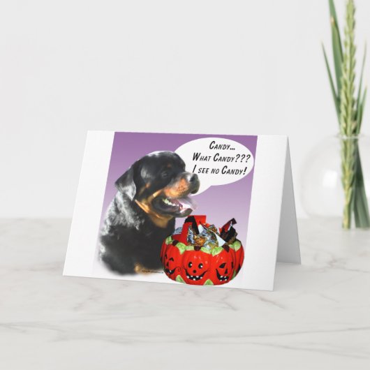 Rottweiler Halloween Candy Karte (Vorderseite)