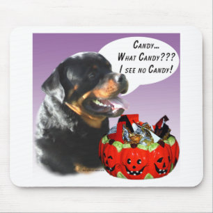 Rottweiler Halloween Candy Mousepad