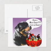 Rottweiler Halloween Candy Postkarte (Vorne/Hinten)