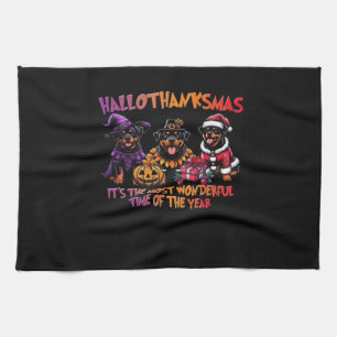 Rottweiler Halloween Erntedank Weihnachtsklasse Geschirrtuch