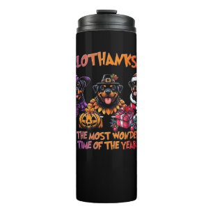 Rottweiler Halloween Erntedank Weihnachtsklasse Thermosbecher