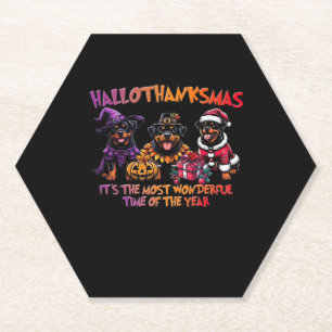 Rottweiler Halloween Erntedank Weihnachtsklasse Untersetzer