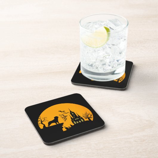 Rottweiler Halloween Getränkeuntersetzer (Rechte Seite)