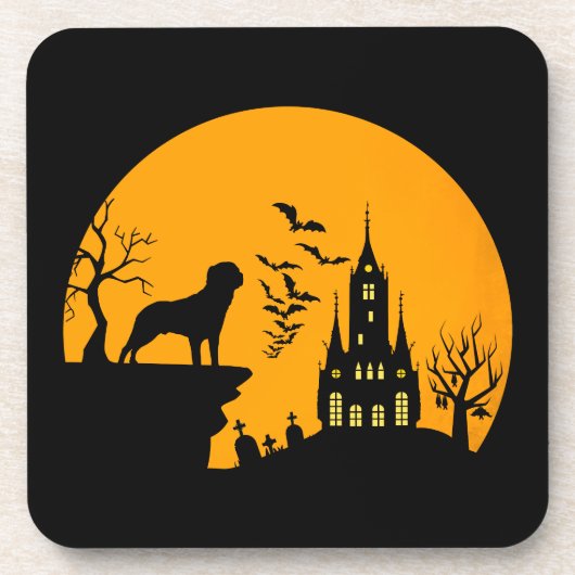 Rottweiler Halloween Getränkeuntersetzer (Vorderseite)