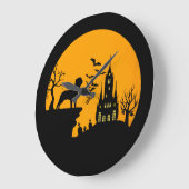 Rottweiler Halloween Große Wanduhr (Winkel)