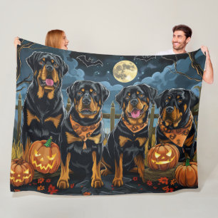 Rottweiler Halloween Gruselig Fleecedecke