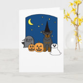 Rottweiler Halloween Karte (Gelbe Blume)