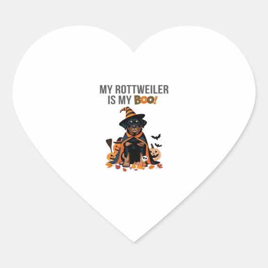 Rottweiler Halloween Kostüm Mein Rottweiler ist Me Herz-Aufkleber (Vorderseite)