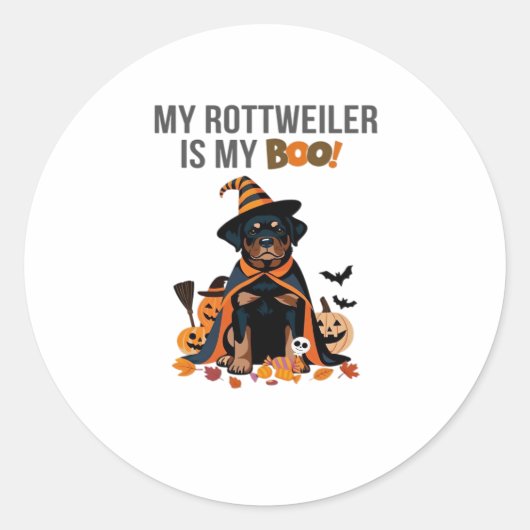 Rottweiler Halloween Kostüm Mein Rottweiler ist Me Runder Aufkleber (Vorderseite)