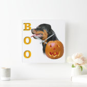 Rottweiler Halloween Quadratische Wanduhr (Zuhause)