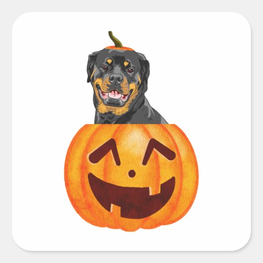 Rottweiler Halloween Quadratischer Aufkleber (Vorderseite)