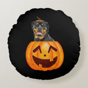 Rottweiler Halloween Rundes Kissen