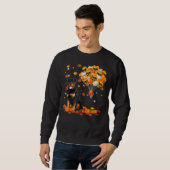 Rottweiler Halloween Schädel und Herzblasen Sweatshirt (Vorne ganz)