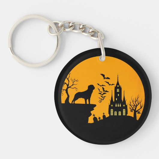 Rottweiler Halloween Schlüsselanhänger (Vorderseite)