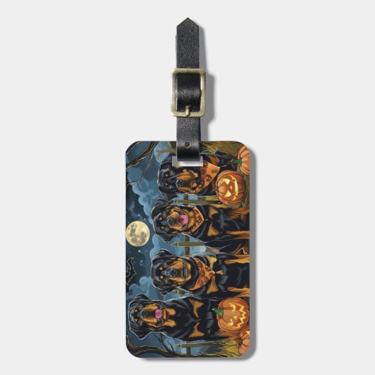 Rottweiler Halloween Spooky Gepäckanhänger (Vorderseite vertikal)