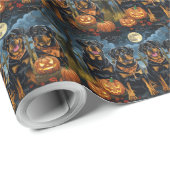Rottweiler Halloween Spooky Geschenkpapier (Rolleneckpunkt)