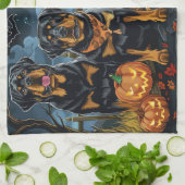 Rottweiler Halloween Spooky Geschirrtuch (Gefaltet)