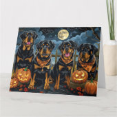 Rottweiler Halloween Spooky Karte (Vorderseite)