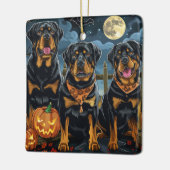 Rottweiler Halloween Spooky Keramikornament (Links)