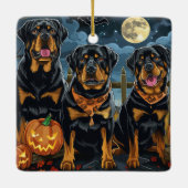 Rottweiler Halloween Spooky Keramikornament (Rückseite)