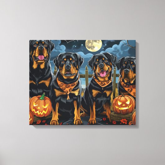 Rottweiler Halloween Spooky Leinwanddruck (Vorderseite)