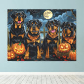 Rottweiler Halloween Spooky Leinwanddruck (Insitu (Holzboden))