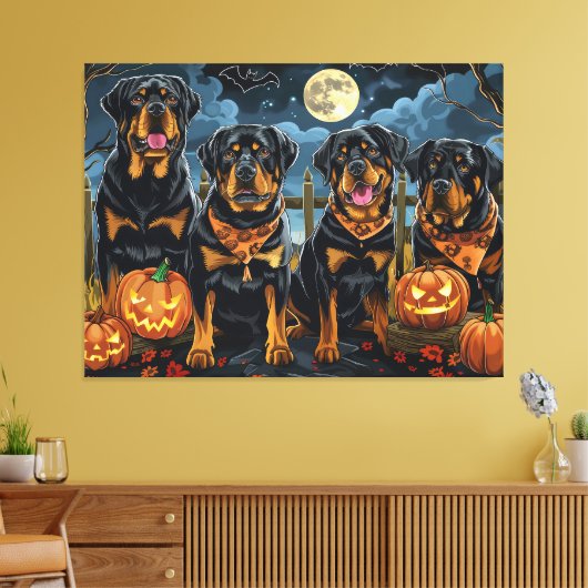 Rottweiler Halloween Spooky Leinwanddruck (Insitu (Wohnzimmer))