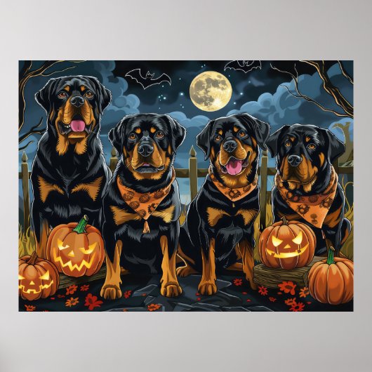 Rottweiler Halloween Spooky Poster (Vorne)