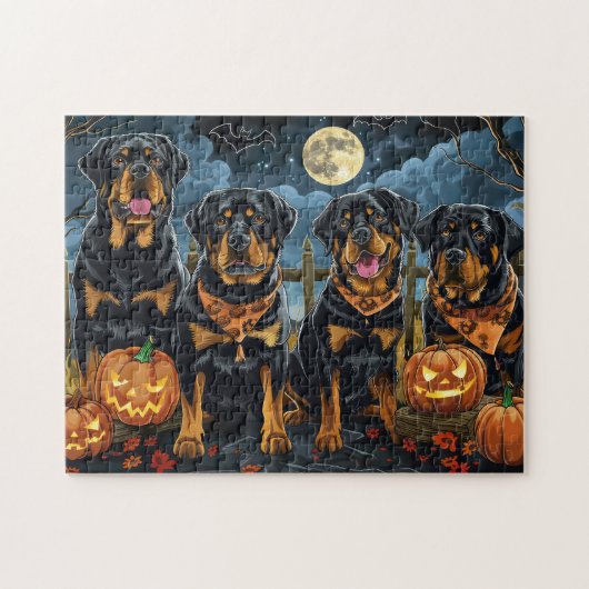 Rottweiler Halloween Spooky Puzzle (Horizontal)