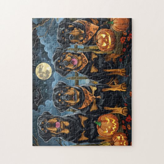 Rottweiler Halloween Spooky Puzzle (Vertikal)