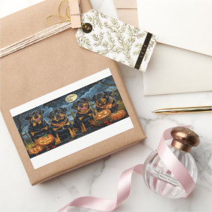 Rottweiler Halloween Spooky Rechteckiger Aufkleber