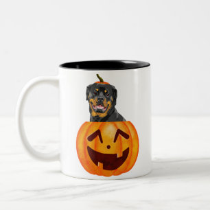 Rottweiler Halloween-Tasse Zweifarbige Tasse