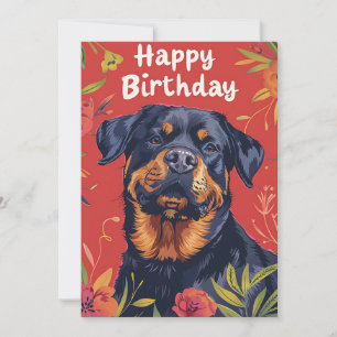 Rottweiler Happy Birthday Feiertagskarte