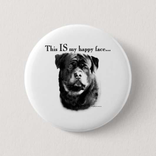 Rottweiler Happy Face - Button (Vorderseite)