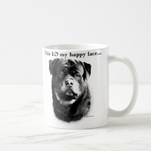 Rottweiler Happy Face Kaffeetasse (Rechts)