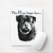 Rottweiler Happy Face Mousepad (Mit Mouse)