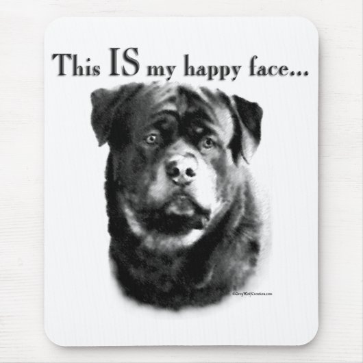 Rottweiler Happy Face Mousepad (Vorne)